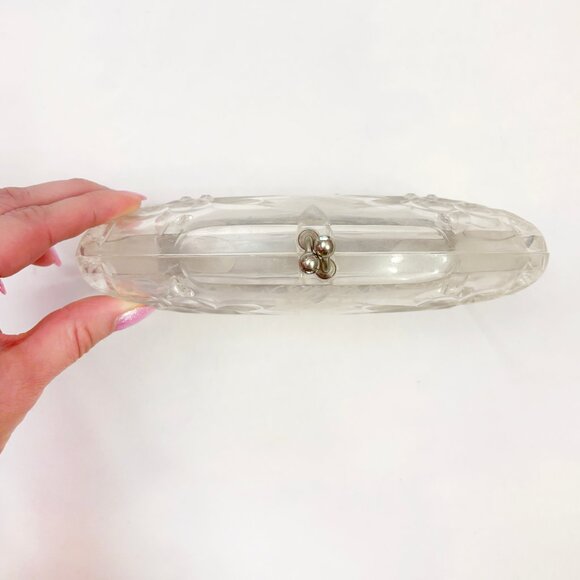 Vintage Lucite '50s clear clutch purse - Picture 4 of 7